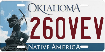 OK license plate 260VEV