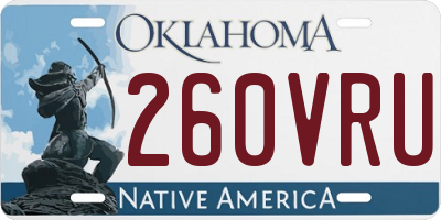 OK license plate 260VRU