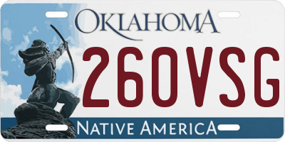 OK license plate 260VSG