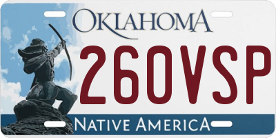 OK license plate 260VSP