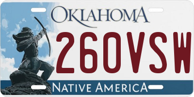 OK license plate 260VSW