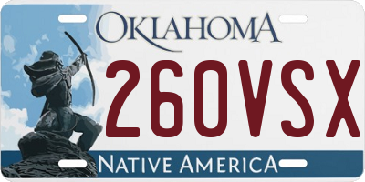 OK license plate 260VSX