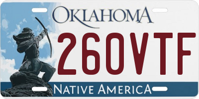 OK license plate 260VTF