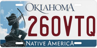 OK license plate 260VTQ