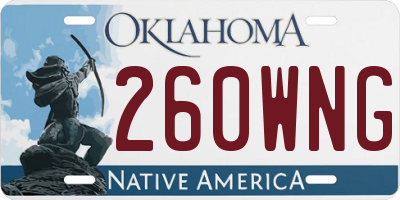OK license plate 260WNG