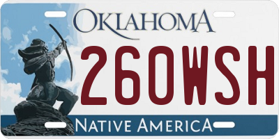 OK license plate 260WSH