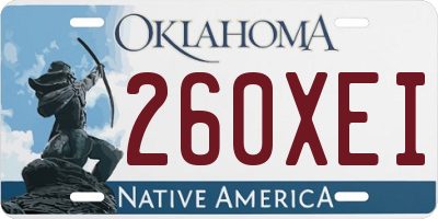 OK license plate 260XEI