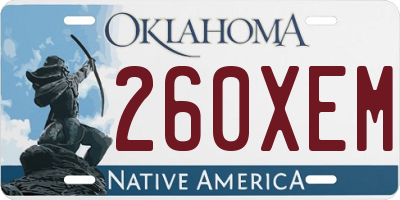 OK license plate 260XEM