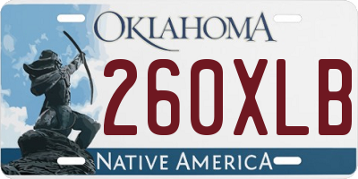 OK license plate 260XLB