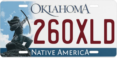 OK license plate 260XLD