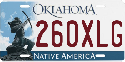 OK license plate 260XLG