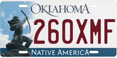 OK license plate 260XMF