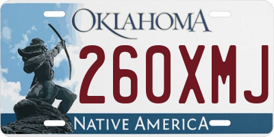 OK license plate 260XMJ