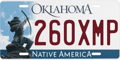 OK license plate 260XMP