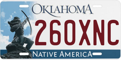 OK license plate 260XNC