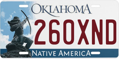 OK license plate 260XND