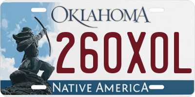 OK license plate 260XOL