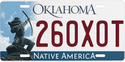 OK license plate 260XOT