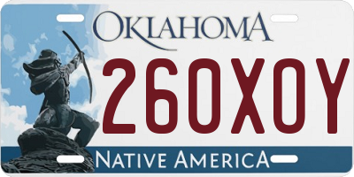 OK license plate 260XOY