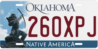 OK license plate 260XPJ