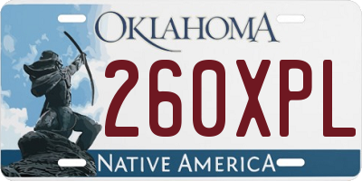 OK license plate 260XPL