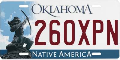 OK license plate 260XPN