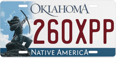 OK license plate 260XPP