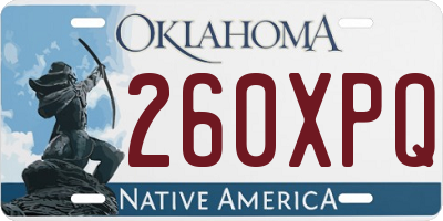OK license plate 260XPQ