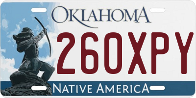OK license plate 260XPY