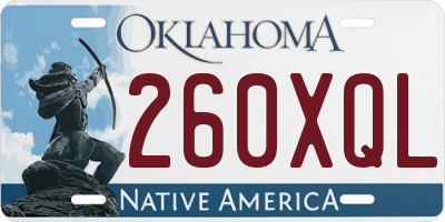 OK license plate 260XQL