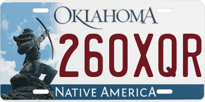 OK license plate 260XQR