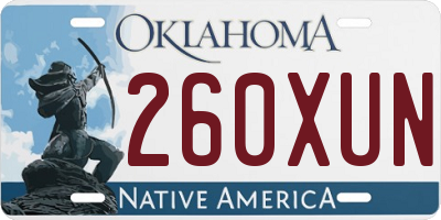 OK license plate 260XUN