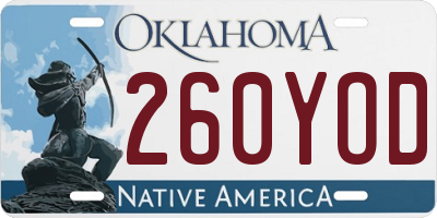 OK license plate 260YOD