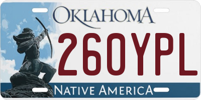 OK license plate 260YPL