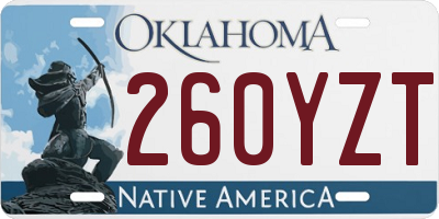 OK license plate 260YZT