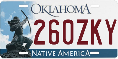 OK license plate 260ZKY