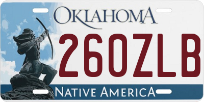 OK license plate 260ZLB