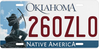 OK license plate 260ZLO