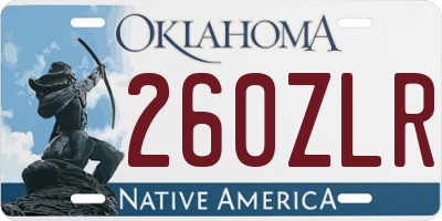OK license plate 260ZLR