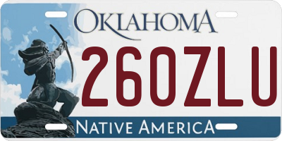 OK license plate 260ZLU