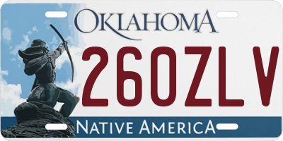 OK license plate 260ZLV