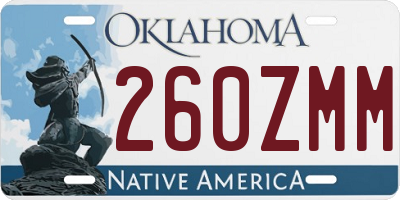 OK license plate 260ZMM