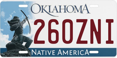 OK license plate 260ZNI
