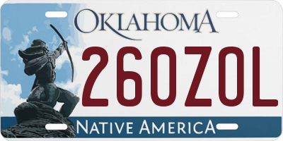 OK license plate 260ZOL