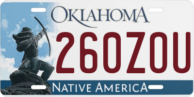 OK license plate 260ZOU
