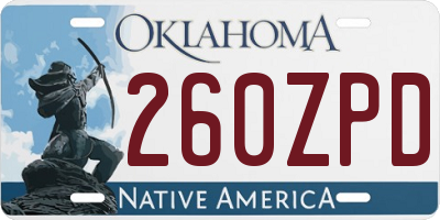 OK license plate 260ZPD