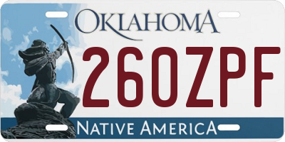 OK license plate 260ZPF
