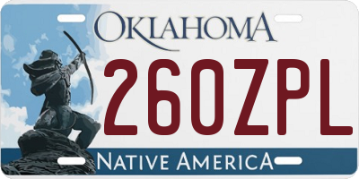 OK license plate 260ZPL