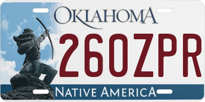 OK license plate 260ZPR