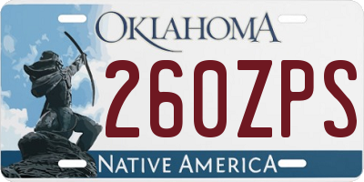 OK license plate 260ZPS